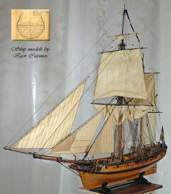 Image of 1:36 Scale Scratch Built Swedish Privateer