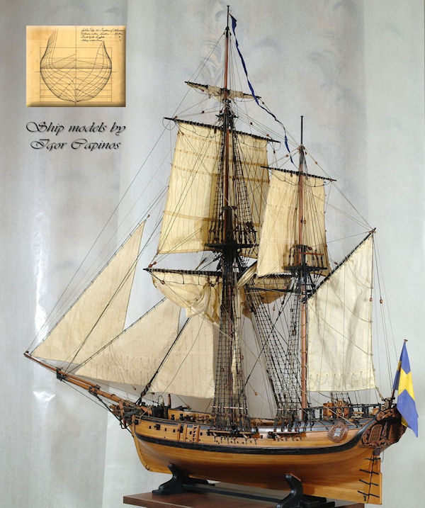 Image of 1:36 Scale Scratch Built Swedish Privateer