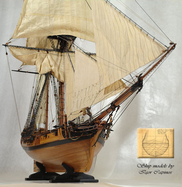 Image of 1:36 Scale Scratch Built Swedish Privateer