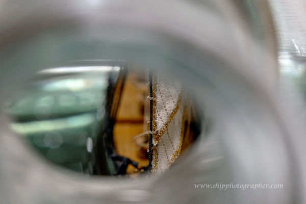 Image of Schooner Columbia (1923) A model-in-bottle made from drawings (Scale 1:640)